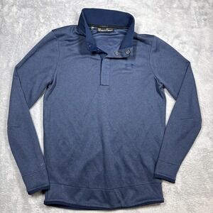 Under Armour Golf 1/4 Snap Pullover Men Small Blue ColdGear Activewear